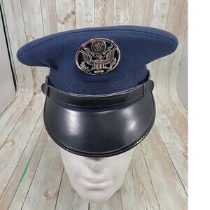 Air Force Style Round Top Cap 71/4 Solid Dark Navy1625 Sentry Uniform Cap #53951